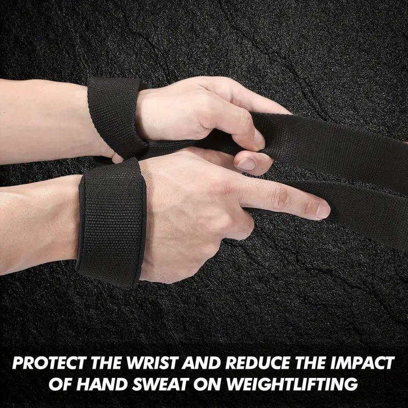 Weightlifting Wrist Strap - Weightlifting Strap | Fitness Wrist Strap, Gym Accessories, for Strength Training, Bodybuilding | Deadlift for Men Women (Black)