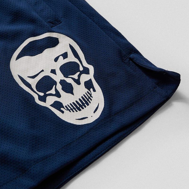 GYMREAPERS Navy Summer Mesh Training Shorts with Zipper Pockets