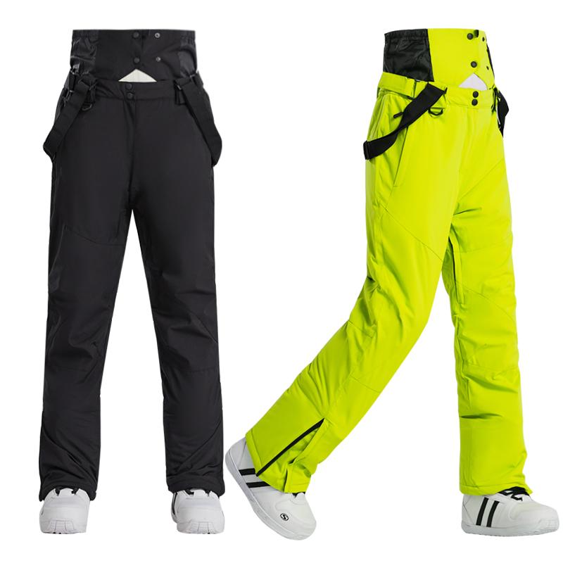 High Quality Men Winter Thick Warm Skiing Pants Windproof Waterproof Suspender Trousers Snow Snowboard Pants Plus Size