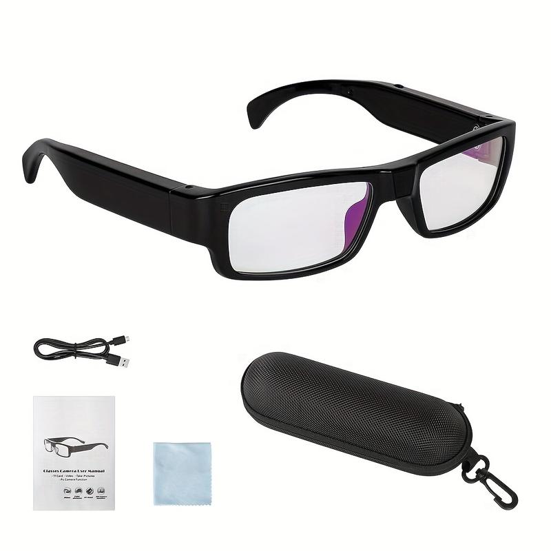 1pc Video Glasses, HD 1080P Sport DV Camera, Portable Camera Glasses, Wide Angle 65°, Wearable Mini Camera Glasses, 64GB Memory Card, Sports Recording Glasses, Riding, Running, Outdoor Sports HD Glasses