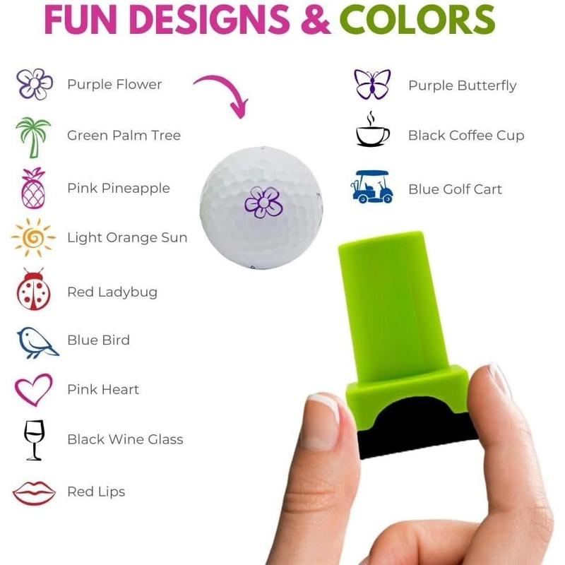 Self-Inking Golf Ball  | Chic & Fun Golf Ball Stamper | Fast-Drying,  Golf Ball Marker  | Reusable Golf Accessories for Women | Golfer Gifts | Golf Gadgets