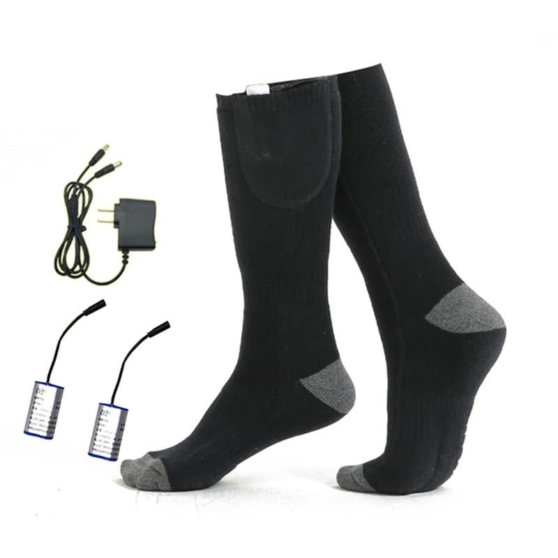 Winter Electric Heated Socks Men Women Thermal Cotton Heated Socks Elastic Comfortable Foot Warmer Socks for Outdoor Skiing