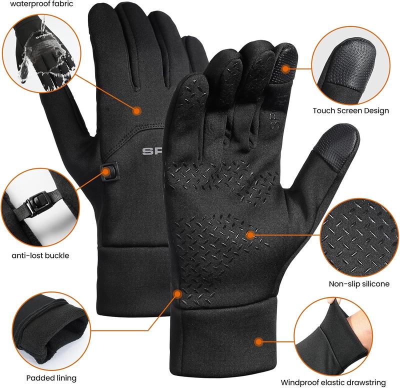 Men's and Women's Winter Windproof Waterproof Warm Touch Screen Gloves for Fitness Running Cycling