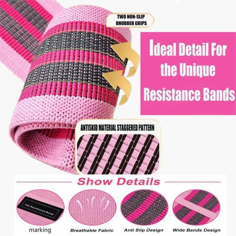 Exercise Resistance Loop Bands Set, 3 Counts Elastic Non-slip Resistance Bands for Squats, Fitness Stretch Bands, Home Gym Fitness Stretch Ropes, Christmas Gift