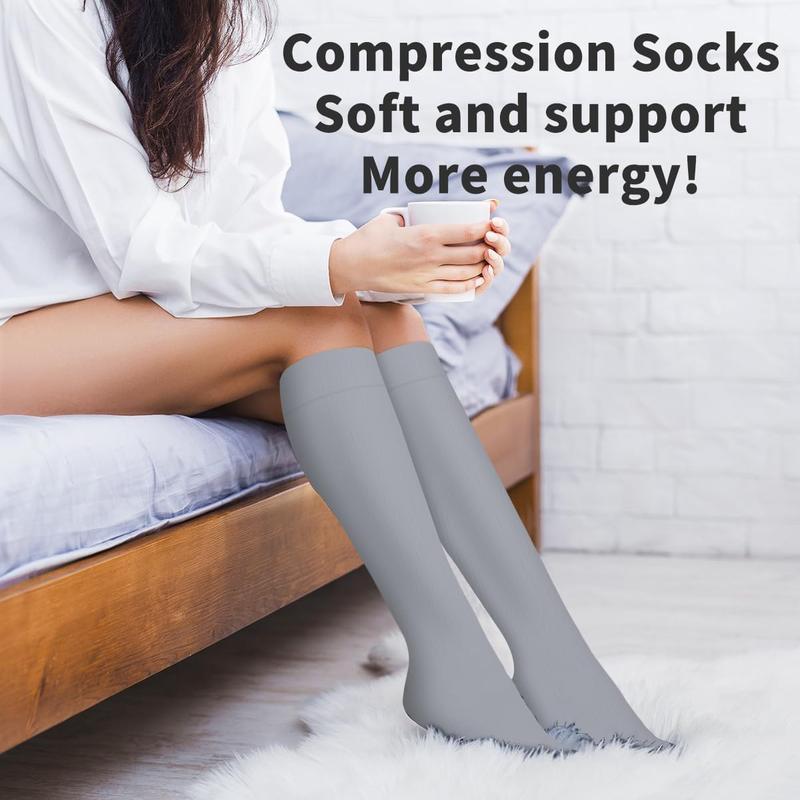 4 Pairs Compression Socks for Women and Men -Best Support for Running, Nursing, Travel, Pregnancy