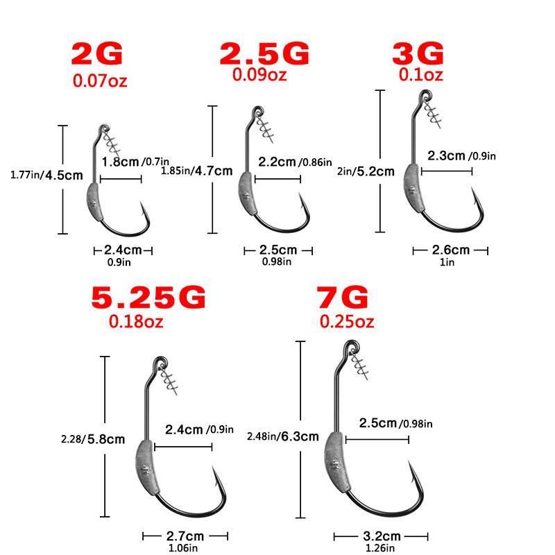 Mixed Size Fishing Crank Hook, 5 Counts Fishing Lure Hook, Carbon Steel Fishing Accessories for Outdoor, Flyfishing, Solocamping, picnicaesthetic