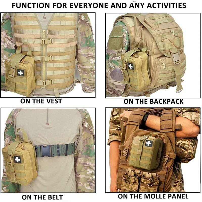 Outdoor First Aid Kit Tactical Molle Medical Bag Military EDC Waist Survival Bag