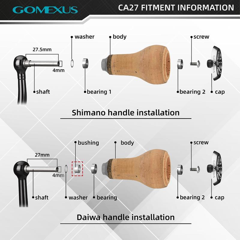 Gomexus Cork Fishing Reel Handle Knob 27mm CA27