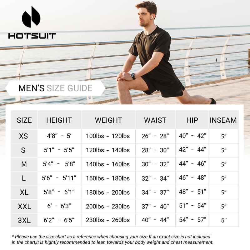 HOTSUIT Men's 2-in-1 Running Shorts with Compression Liner and Zipper Pocket Sports Fitness Quick Dry Pants