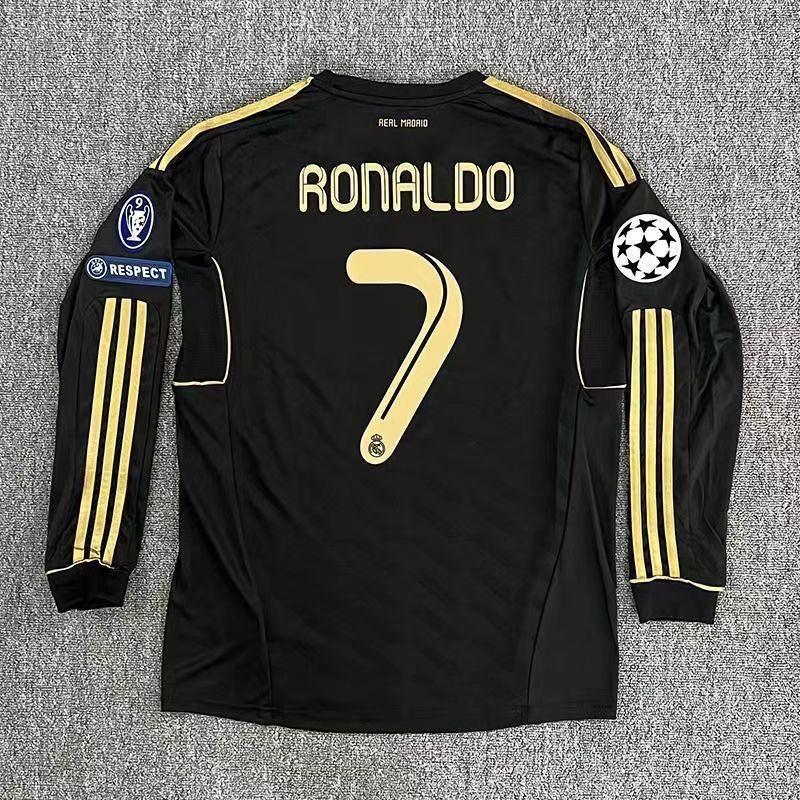 11-12  Real Madrid Away Vintage Black No. 7   Soccer jersey