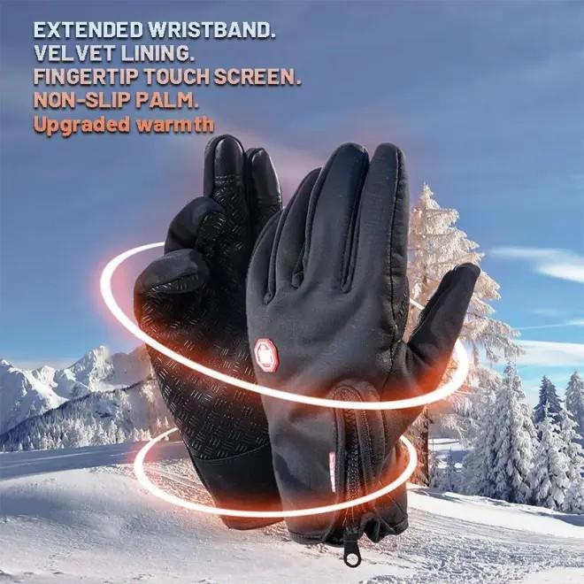 Winter Warm Gloves, 1 Pair Men's and Women's Outdoor Cycling Gloves Warm Plush Lining for Sports, Fishing, Autumn Travel, Waterproof, Windproof and Non-slip Touch Screen Gloves, Birthday Gift