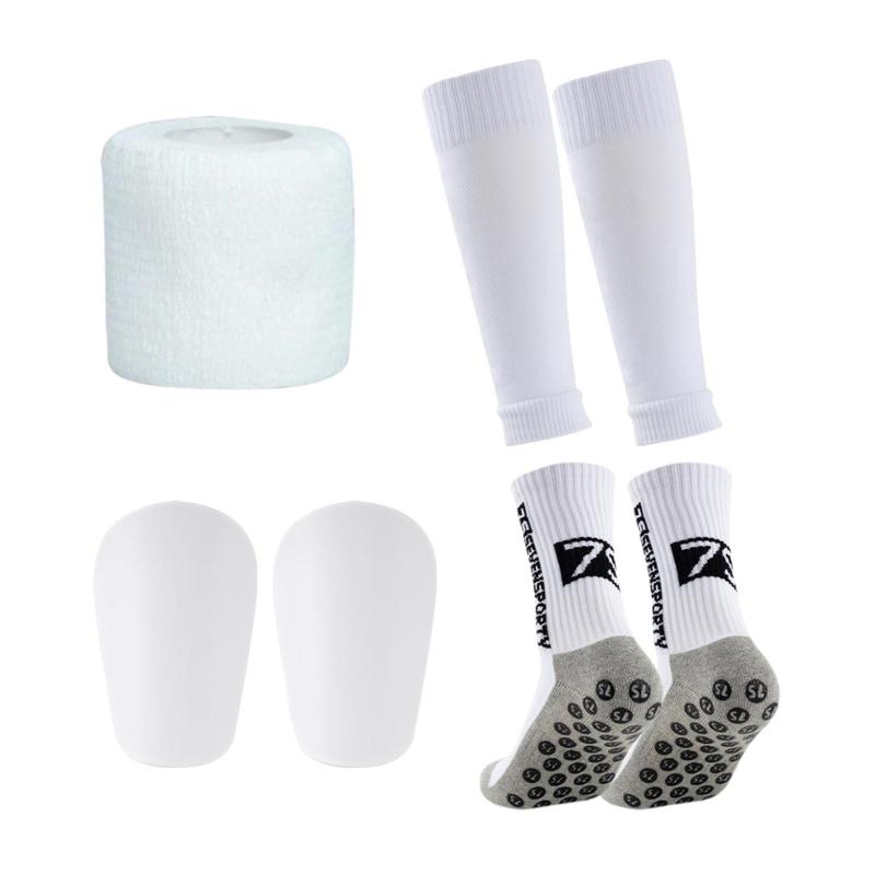 Football Socks Set, 7 Counts set Non-slip Breathable Comfortable Football Socks & Shin Guard & Bandage, Professional Football Accessories