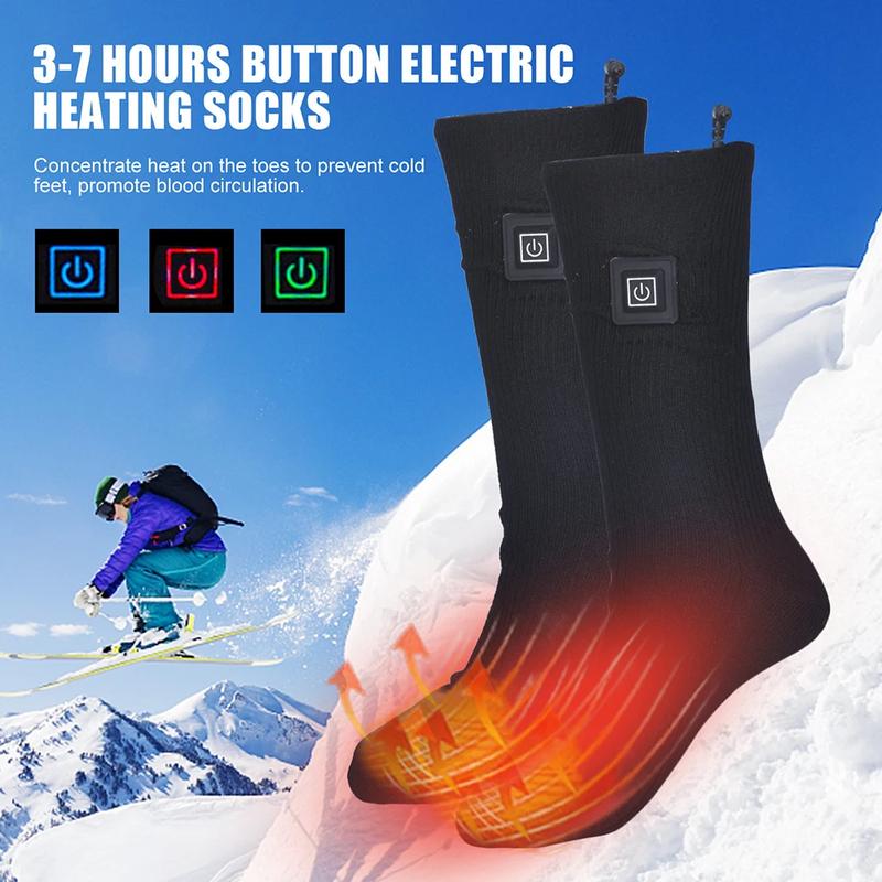 Winter Electric Heated Socks Men Women Thermal Cotton Heated Socks Elastic Comfortable Foot Warmer Socks for Outdoor Skiing