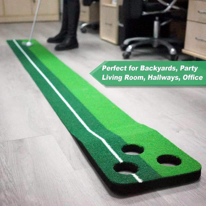 Golf Pong Putting , Indoor Putting Green Golf Putting  Set, Backyard Golf  - Includes Putting Mat with Putter and Ball-Collect System