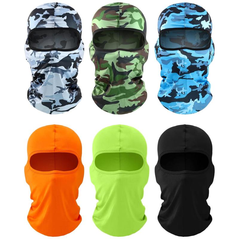 6 Pack Ski Mask Cover Full Face Mask Winter Face Covering Ice Silk UV Protection Balaclava Women Men Outdoor Sports