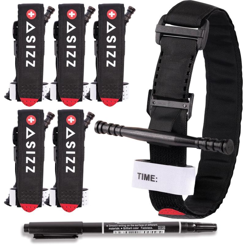 Genuine Professional Grade Tourniquet Kit - 6-Pack Tactical Tourniquets with Thicker Nylon Rod for Emergency Training