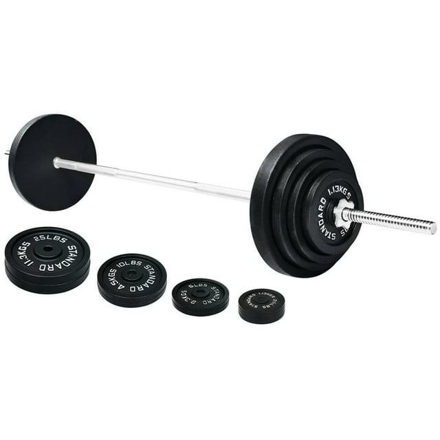 100-Pound Set comprising a Cast Iron Standard Weight along with a 5FT Standard Barbell equipped with Star Locks