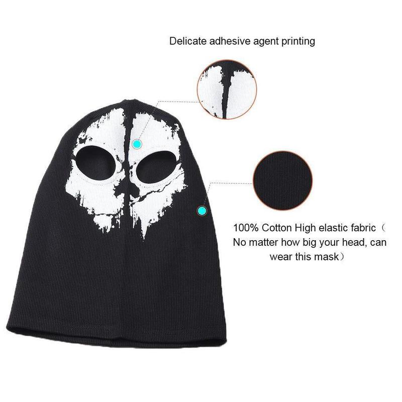 2 Hole Balaclava Halloween Ghost Skull Face Mask Bike Ski Motorcycle Helmet Hood