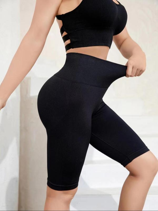 Women's Seamless Sports Short Leggings, Sports Solid Color Skinny Shorts, Gym Shorts, Summer Compression Shorts, Women Sportswear Clothing for Summer