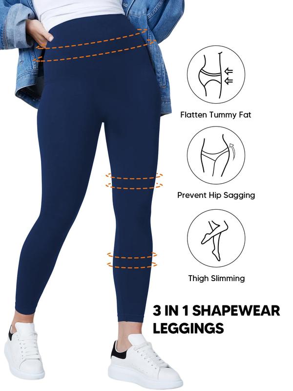 Women's Plain High Waist Tummy Control Butt Lifting Thigh Slimming Shapewear Leggings, High Stretch Seamless Skinny Pants, Women's Shapewear Bottoms for All Seasons