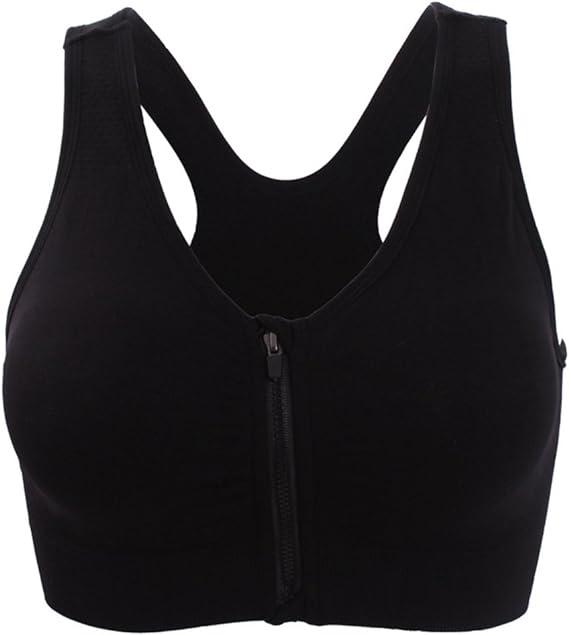 COMFELIE Zipper Front Closure Sports Bra Racerback Yoga Bras for Women GT011