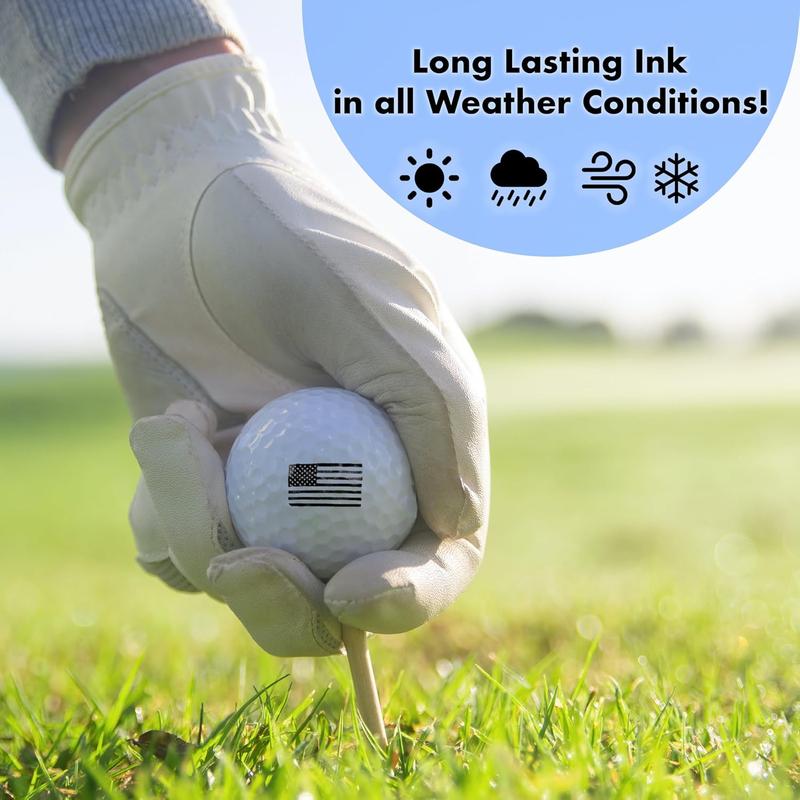 Ball Badge - Golf Ball Stamp, (The America Series) Self-Inking Golf Ball Stamper, Golf Ball Marker, Reusable Golf Ball Marking Tool to Identify Golf Balls