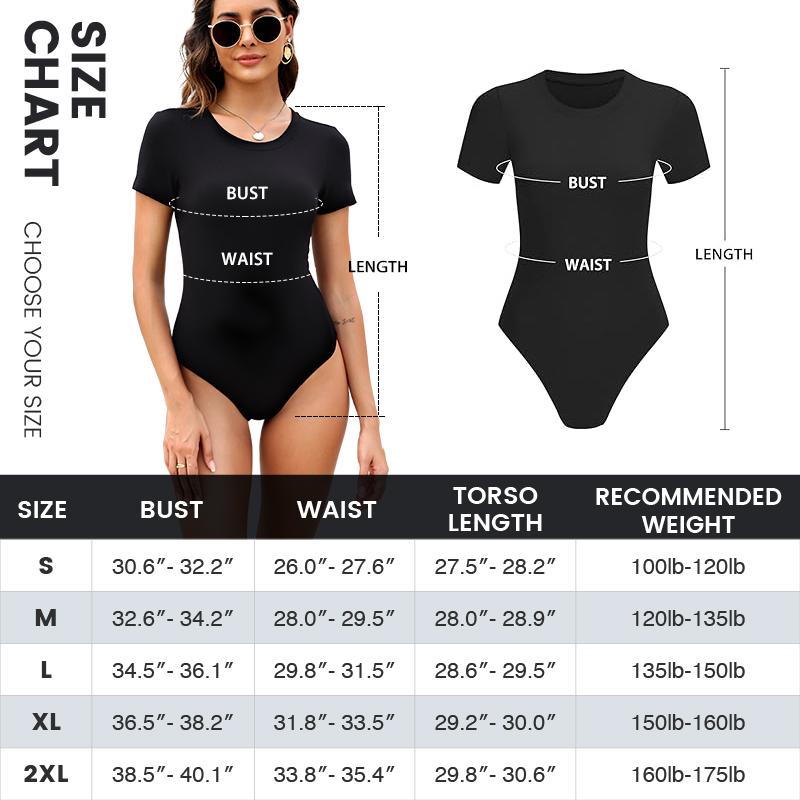 OLENNZ 5 Pack Bodysuits for Womens Short Sleeve Round Neck Casual Stretchy Basic T Shirt Bodysuit Tops Breathable Comfort Womenswear Crewneck