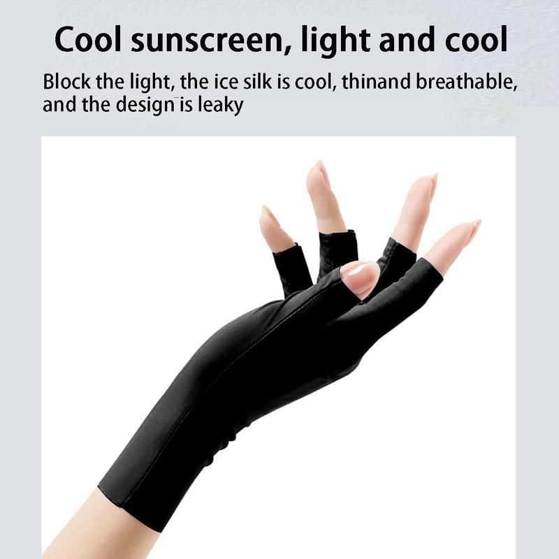 Half Finger Gloves, 1 Pair Breathable Sun Protection Gloves, Breathable Gloves for Driving and Riding