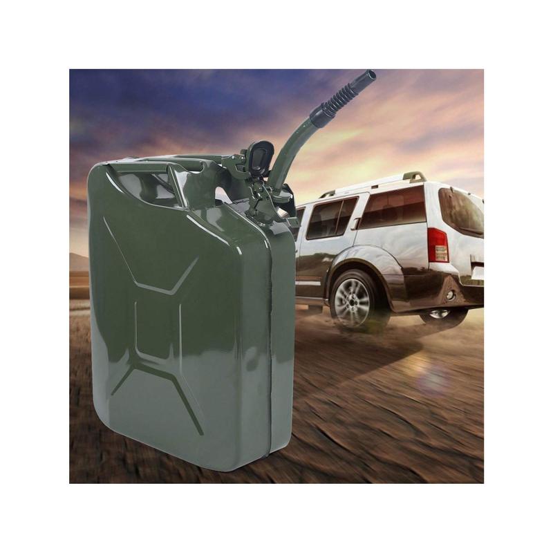 Rainaut Rainaut 5 Gal 20L Gas Gasoline Can Steel Fuel Tank Emergency Backup Green