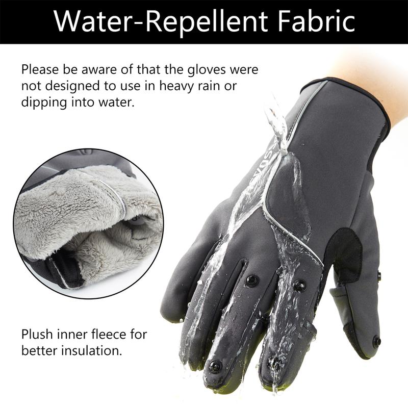 Bassdash WintePro Insulated Fishing Gloves Water Repellent with Fleece Lining Cold Weather Winter Gloves for Men Women Ice Fishing Hunting Photography Hiking