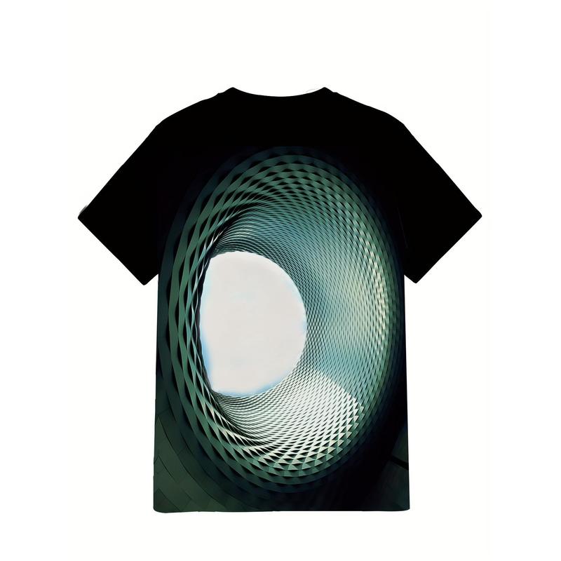 Vibrant Vortex Graphic Tee - Men's Crew Neck Active T-Shirts for Summer Gym Workout Running - Ultra-Realistic Print, Comfy Casual Wear for Daily Fitness, Soft Breathable Fabric, Crew Neck Design made in usa made in usa