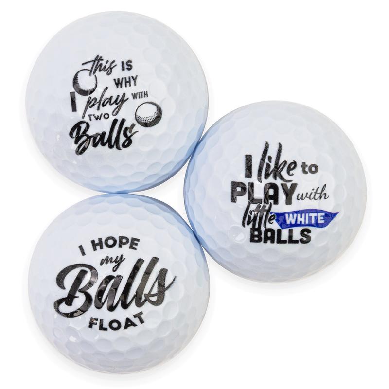 Naughty Balls, Raunchy Golf Jokes Printed on Golf Balls, Sleeve of 3 OR One Dozen