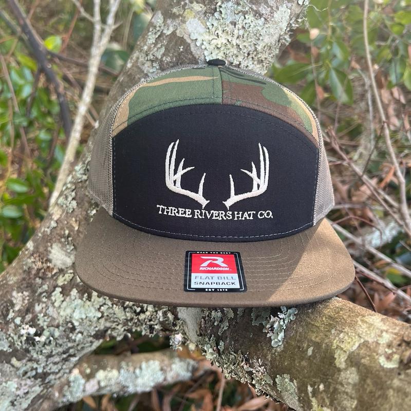 Classic Whitetail Rack-Flat Bill Hat Richardson 168 (5 color options)