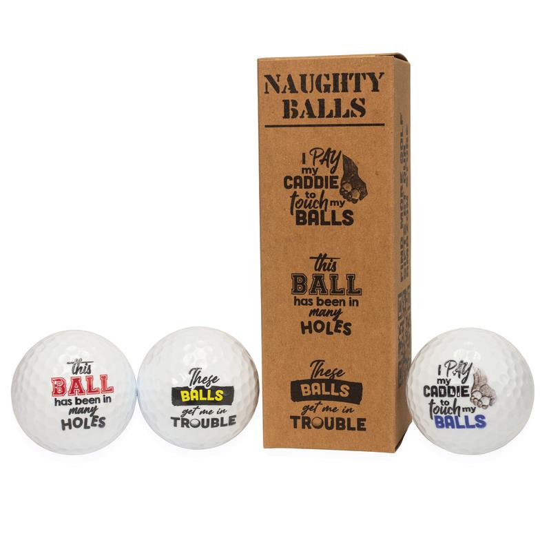 Naughty Balls, Raunchy Golf Jokes Printed on Golf Balls, Sleeve of 3 OR One Dozen