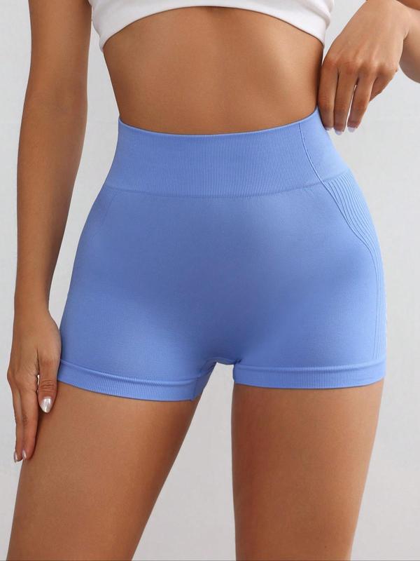 Women's Letter Print Ruched High Waist Sports Shorts, Gym Shorts, Quick Drying Breathable Comfortable Skinny Shorts, Ladies Sportswear for Gym Yoga Workout