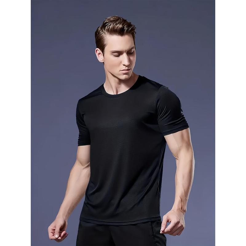 7pcs Men's Quick-Dry Athletic T-Shirts - Breathable, Moisture-Wicking Crew Neck Tees for Gym, Running & Outdoor Activities - Available in Navy, Army Green, Burgundy, Khaki, Black, White, Gray