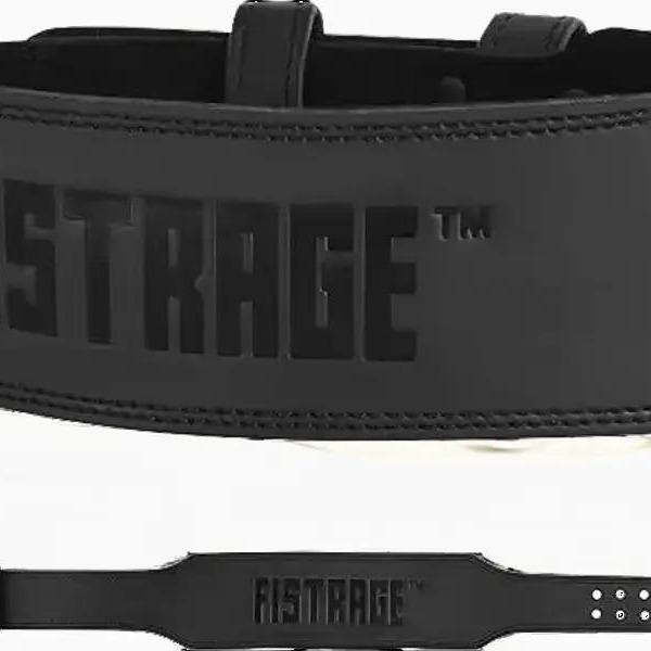 FISTRAGE 4 inches Power Weight Lifting Leather Belt Gym for cambered squat bar and Back Support Strap Training Fitness Exercise for Tough Workouts | Power Lifters | Supports Lumber Lower Back With Free Wrist Strap