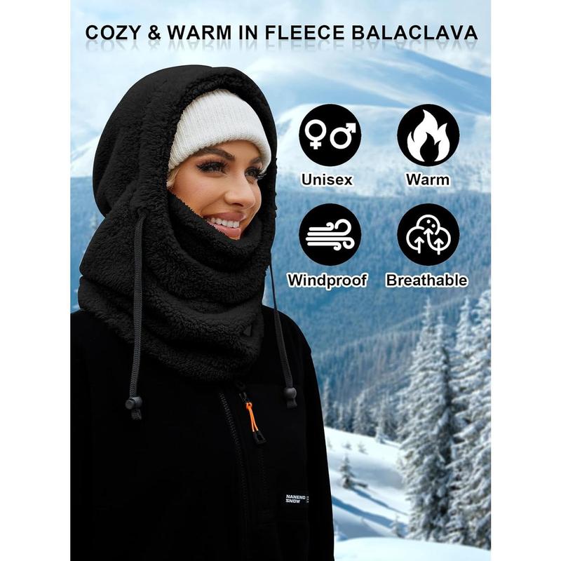 Balaclava Fleece Ski Mask for Men Women Winter Face Masks Windproof Hooded Scarf Cold Weather Hat Neck Warmer