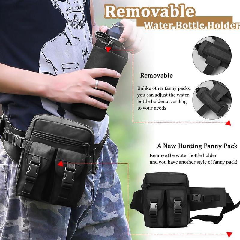 Outdoor Waterproof Waist Bag, Multifunctional Sports Storage Bag for Men & Women, Portable Water Bottle Bag for Outdoor Camping, Hiking