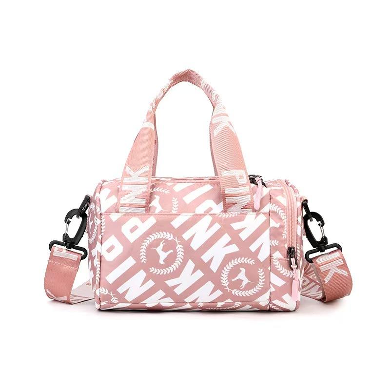 Women's Pink Nylon Tote Bag for Fitness,Fitness Shoulder Bag - Mini Small Size