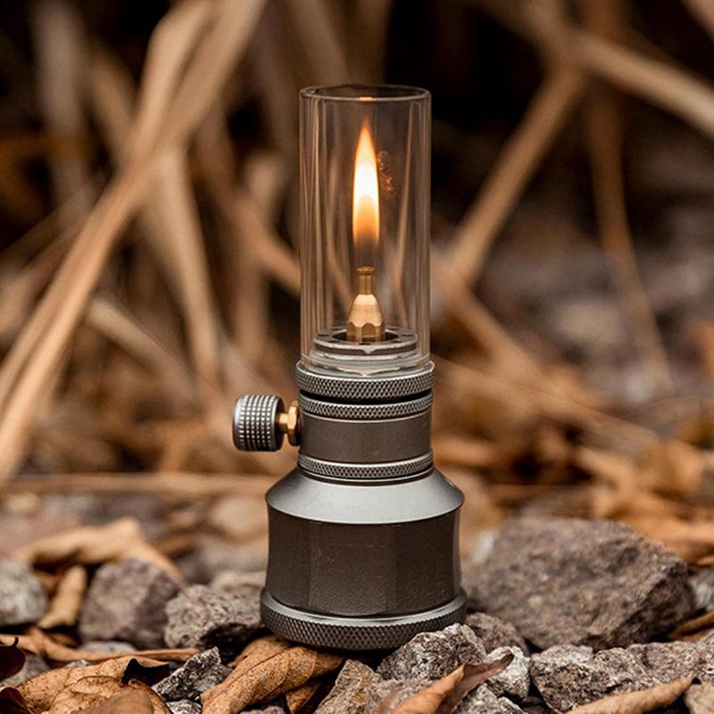 Refillable Gas Lantern Retro Candle Light, Portable Camping Gas Lamp, Gas lamp candle holder outdoor camping atmosphere lamp night candle lamp, Camping Lights Outdoor Emergency Essential