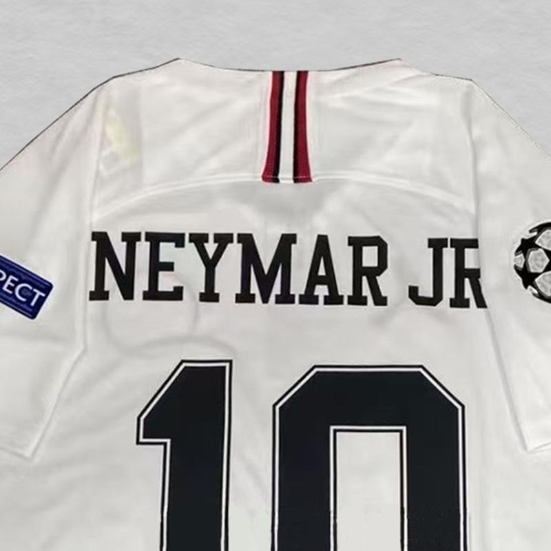 18-19  Away  Vintage   Soccer Jersey  White  No.10 Neymar  