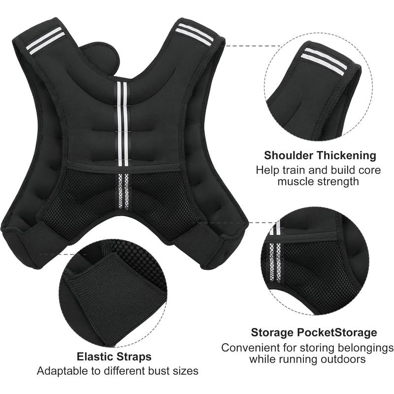 Weighted Vest, 6lb 8lb 12lb 16lb 20lb 25lb 30lb Weight Vest with Reflective Stripe, Weighted Vest for Men Women Workout Equipment for Strength Training, Running, Jogging, Fitness, Weight Loss