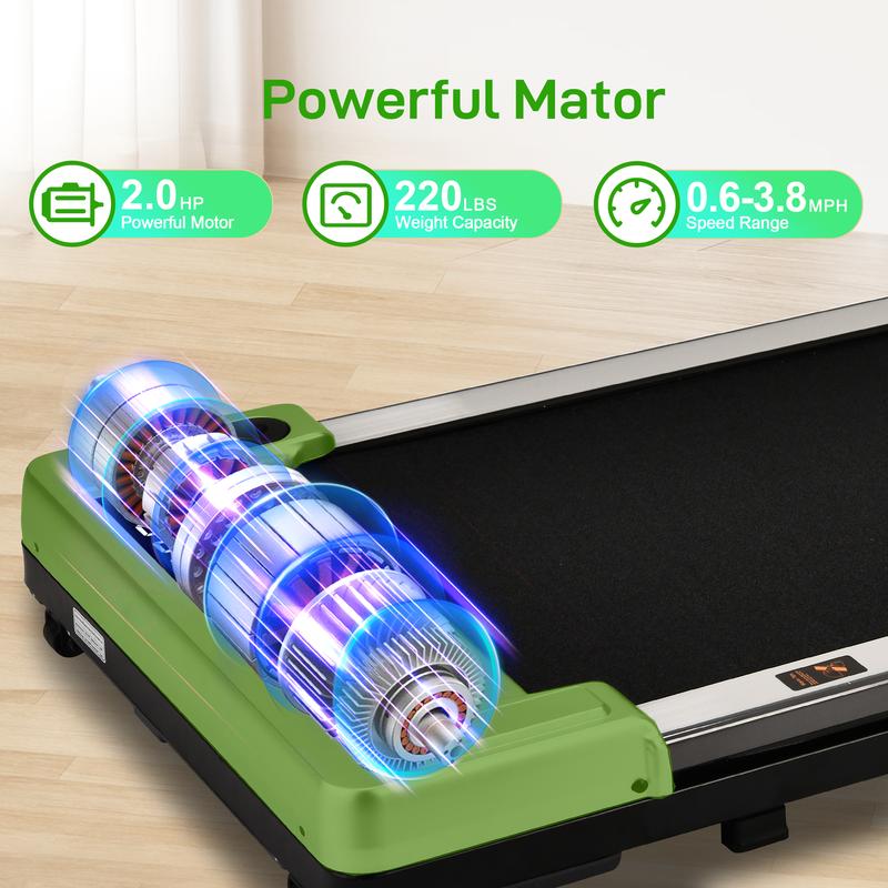 Walking Pad green,with Remote Control, LED Display,Under Desk Treadmill,Portable Walking Machine for Small Spaces,  Home Office