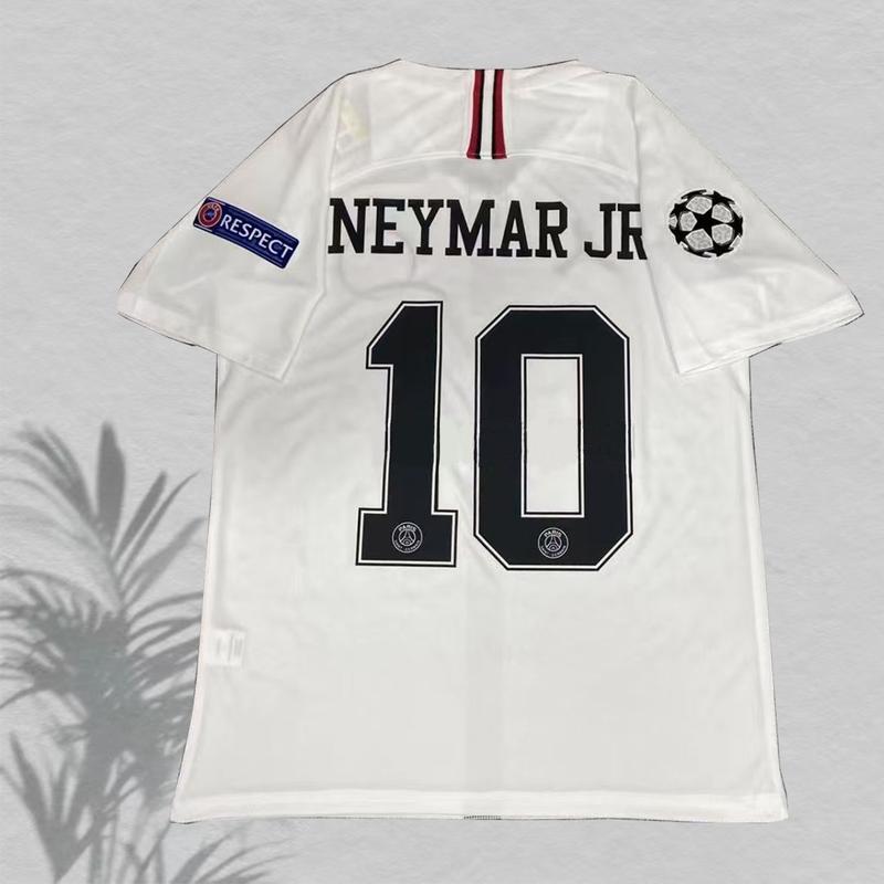 18-19  Away  Vintage   Soccer Jersey  White  No.10 Neymar  