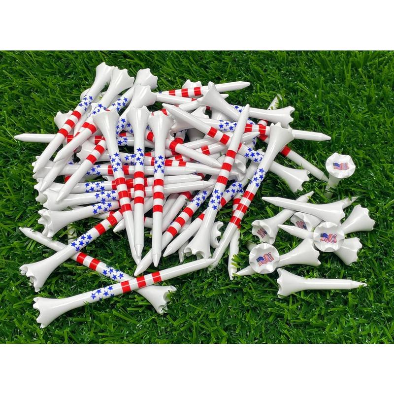 Golf Tees Plastic Combo Length Pack of 50 Includes (40 Count) 3 ¼” Plastic Golf Tees + (10 Count) 1½ Plastic Short Tees for Irons, Hybrids, Par Threes