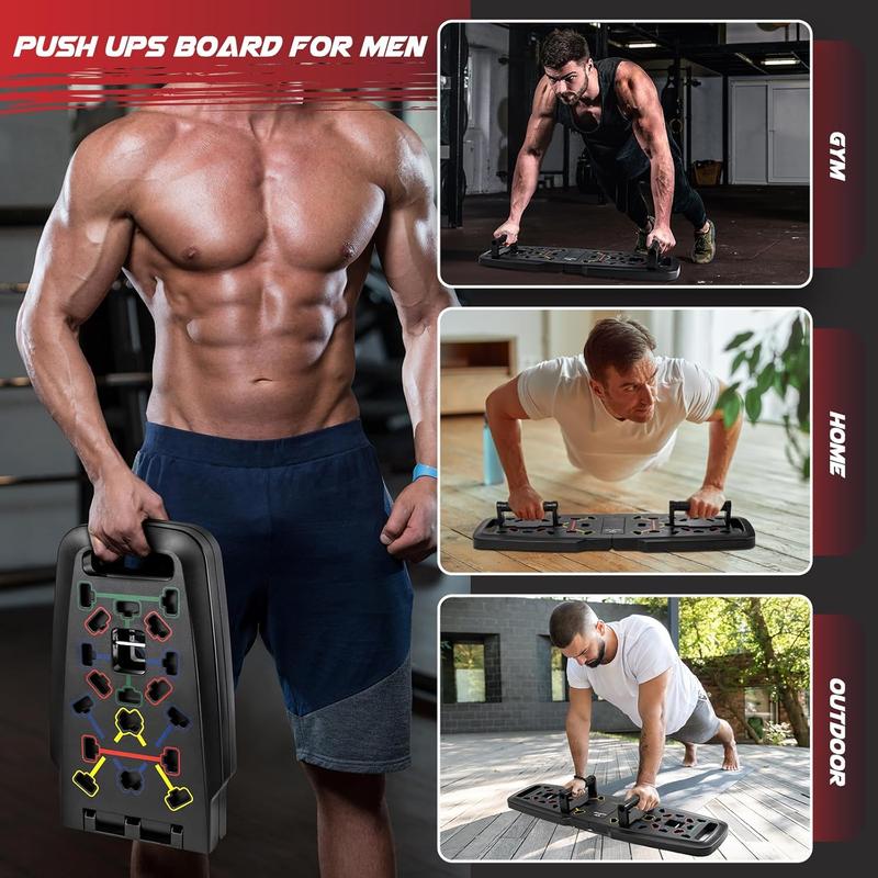 HOTWAVE Push-up Board for Fitness, a portable foldable 20-in-1 home gym push-up bar for floor push-up handles. Professional strength training equipment for men and women