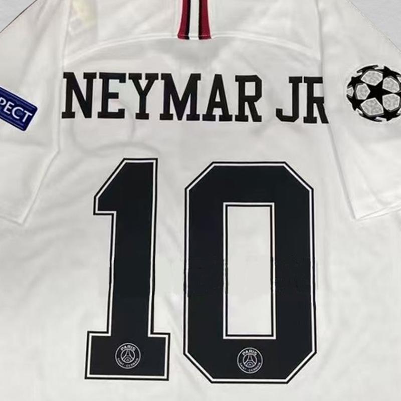 18-19  Away  Vintage   Soccer Jersey  White  No.10 Neymar  