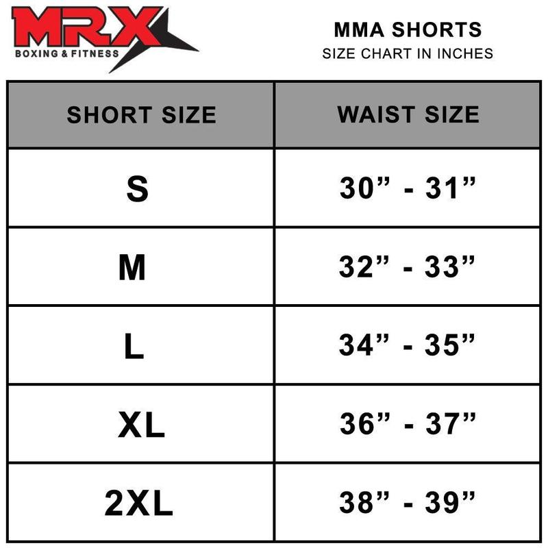 MRX MMA Fighting Shorts for Men - Grappling Fight Short 1102 - Stretch Taslan Fabric - Slim Fit - All Season Sports Clothing