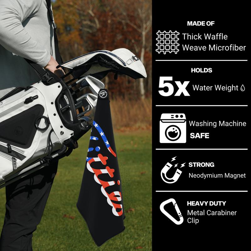 Fore Show Titties Magnetic Golf Towel Waffle Microfiber with Magnet for Golf Bags, Carts & Clubs - 24” x 16” Magnetic Golf Towel for Men Cool Golf Accessory Golf Towel Magnet